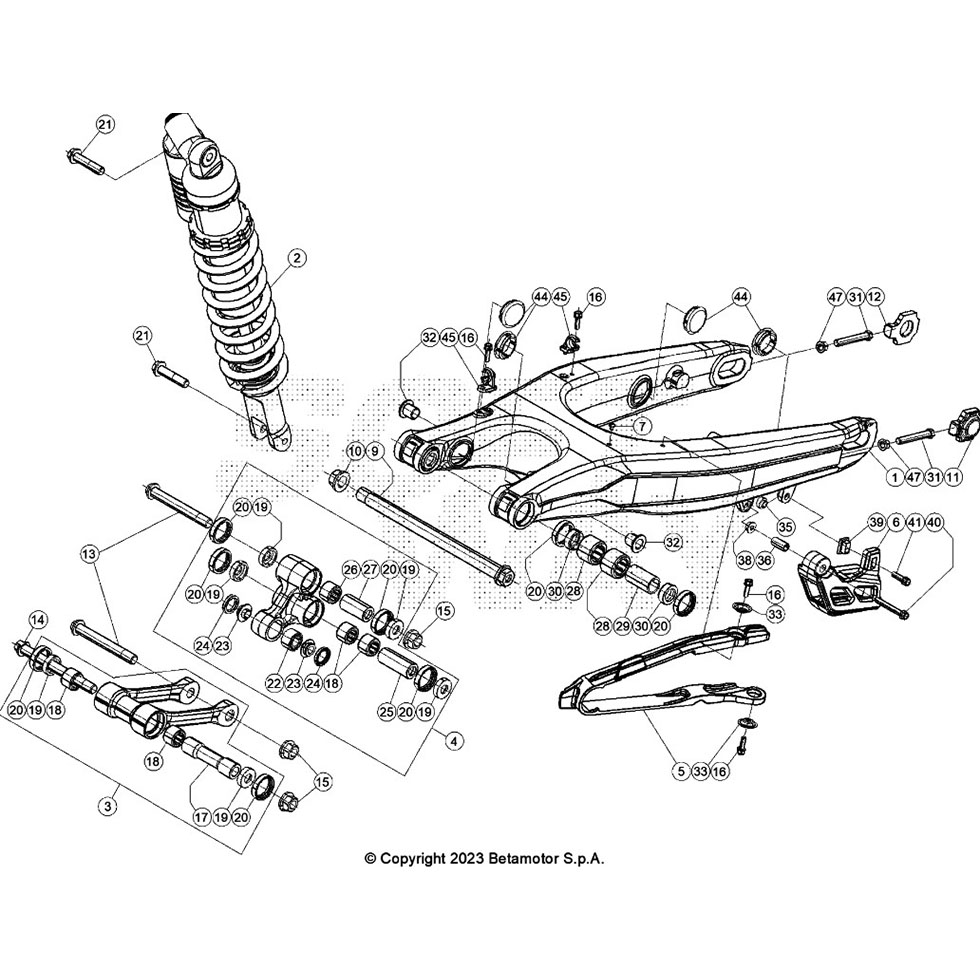 Beta RX450 24 Schwingarm/Federbein 2 Ersatzteile